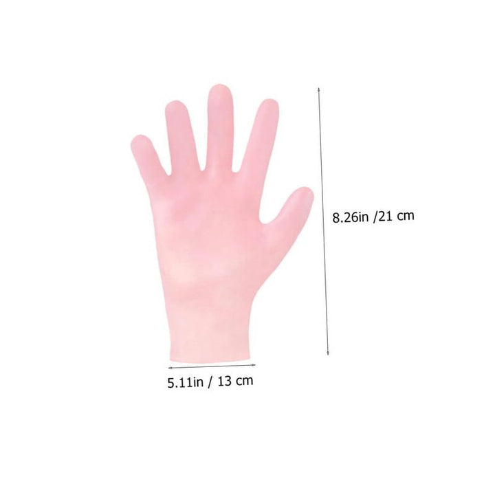Overhead shot of moisturizing gel gloves, ready for a soothing hand care routine.