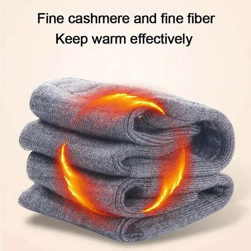 Unisex thermal knee warmers providing joint support, laid flat to show plush cashmere texture