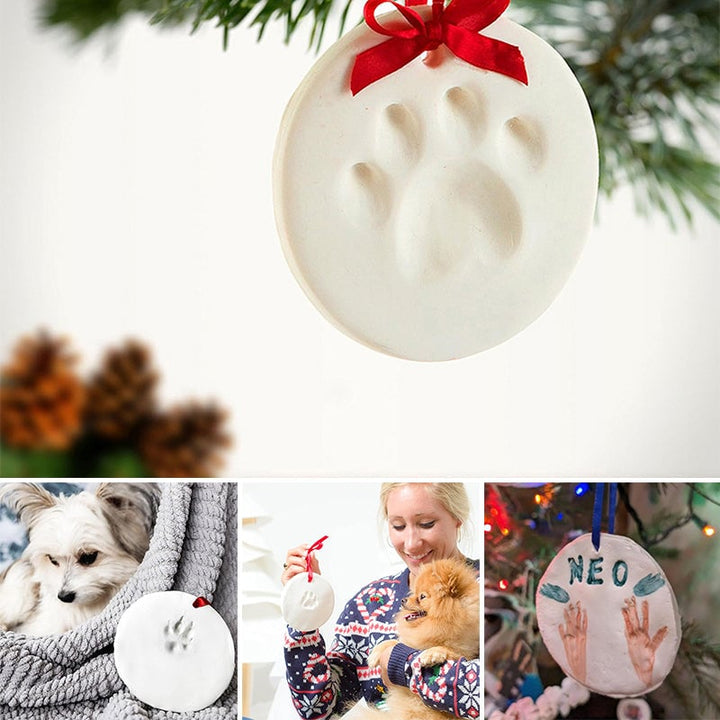 Pet paw impression keepsake kit for DIY clay paw print, perfect pet memorial gift