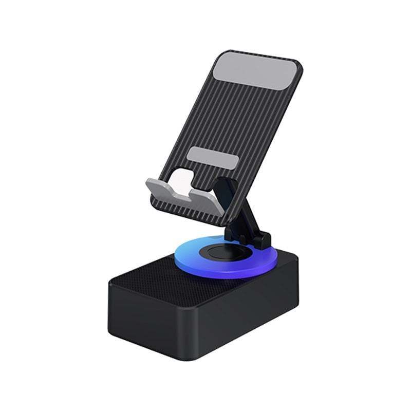 Charge and listen: Universal phone stand with Bluetooth speaker & integrated power bank solution