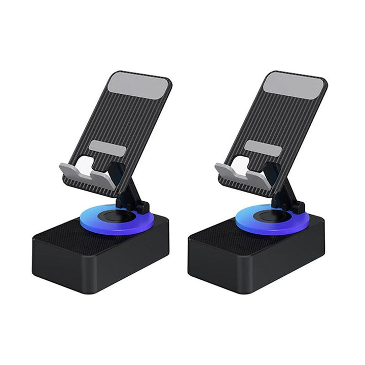 Modern tech gadget: Phone stand incorporating a Bluetooth speaker and portable power bank unit