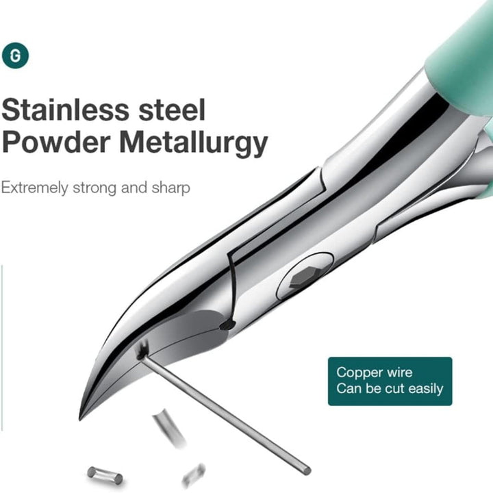 Unisex stainless steel toenail clipper for grooming thick, hard-to-cut nails. A durable, ergonomic foot care essential.