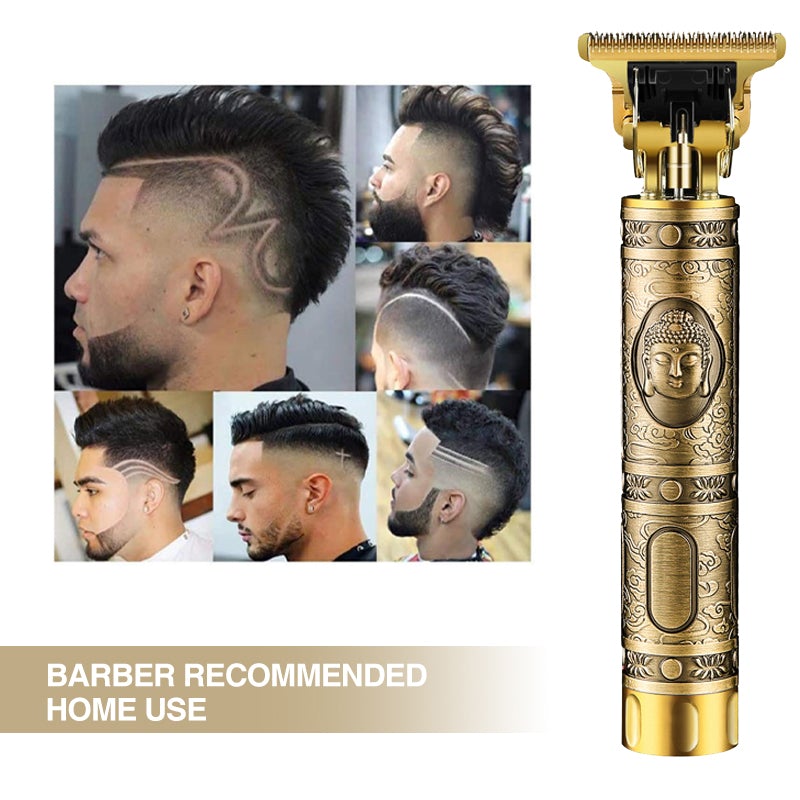 Professional rechargeable hair trimmer for men, cordless grooming tool with sharp blades