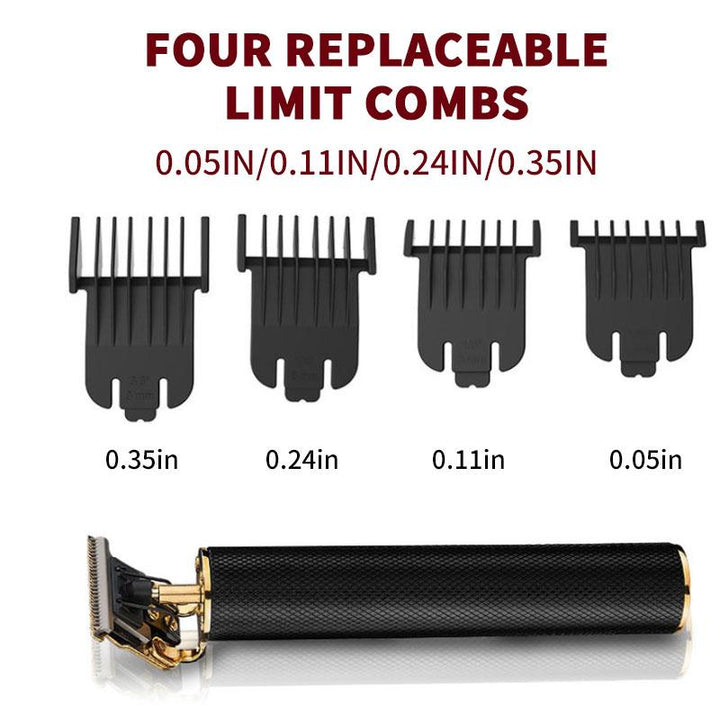 Precision blades on rechargeable men's hair and beard trimmer for sharp lines