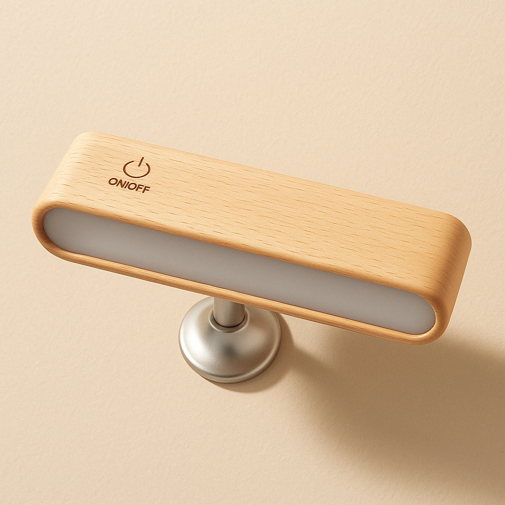 Rechargeable 360° rotatable LED wooden wall light, sleek design, wooden finish, ergonomic for modern interiors, ambient light