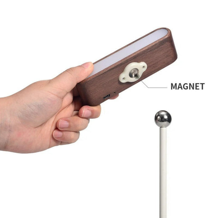 Rechargeable 360° rotatable LED wooden wall light, sleek design, wooden finish, ergonomic for modern interiors, ambient light