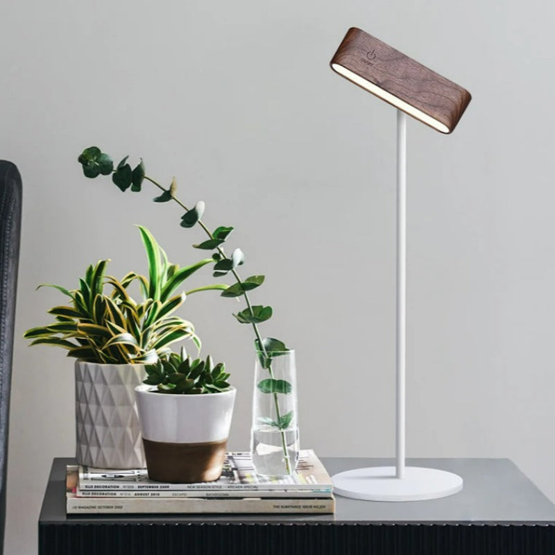 Rechargeable 360° rotatable LED wooden wall light, sleek design, wooden finish, ergonomic for modern interiors, ambient light