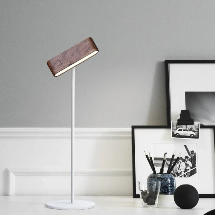 Rechargeable 360° rotatable LED wooden wall light, sleek design, wooden finish, ergonomic for modern interiors, ambient light