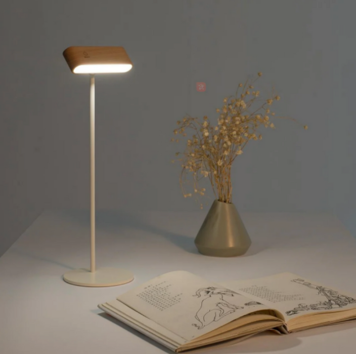 Rechargeable 360° rotatable LED wooden wall light, sleek design, wooden finish, ergonomic for modern interiors, ambient light