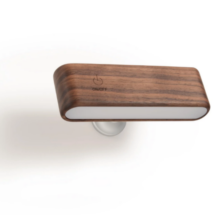 Rechargeable 360° rotatable LED wooden wall light, sleek design, wooden finish, ergonomic for modern interiors, ambient light