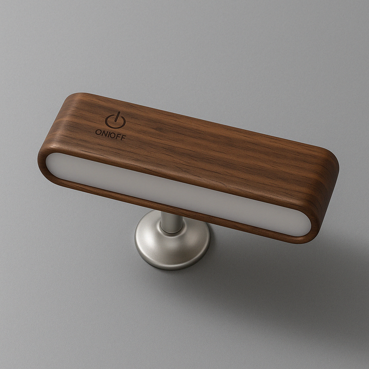 Rechargeable 360° rotatable LED wooden wall light, sleek design, wooden finish, ergonomic for modern interiors, ambient light