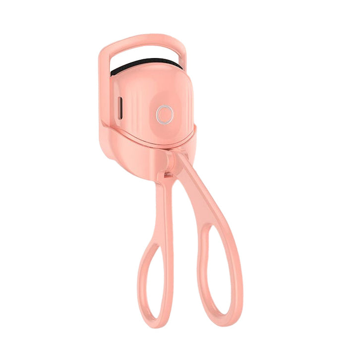 Illustration of how to use the electric heated eyelash curler for a perfect, long-lasting lash lift