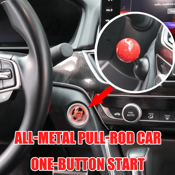 Red universal car engine start stop button cover, joystick style, for vehicle upgrade