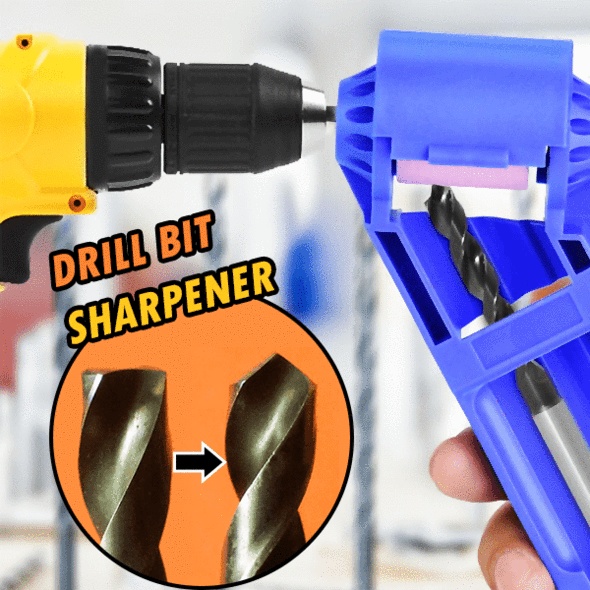Red universal drill bit sharpener tool, optimizing power drill performance for handyman workshop tasks