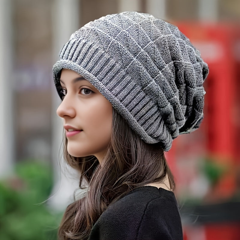 Alina women's knitted beanie, lightweight & elastic, perfect for spring/fall everyday wear.