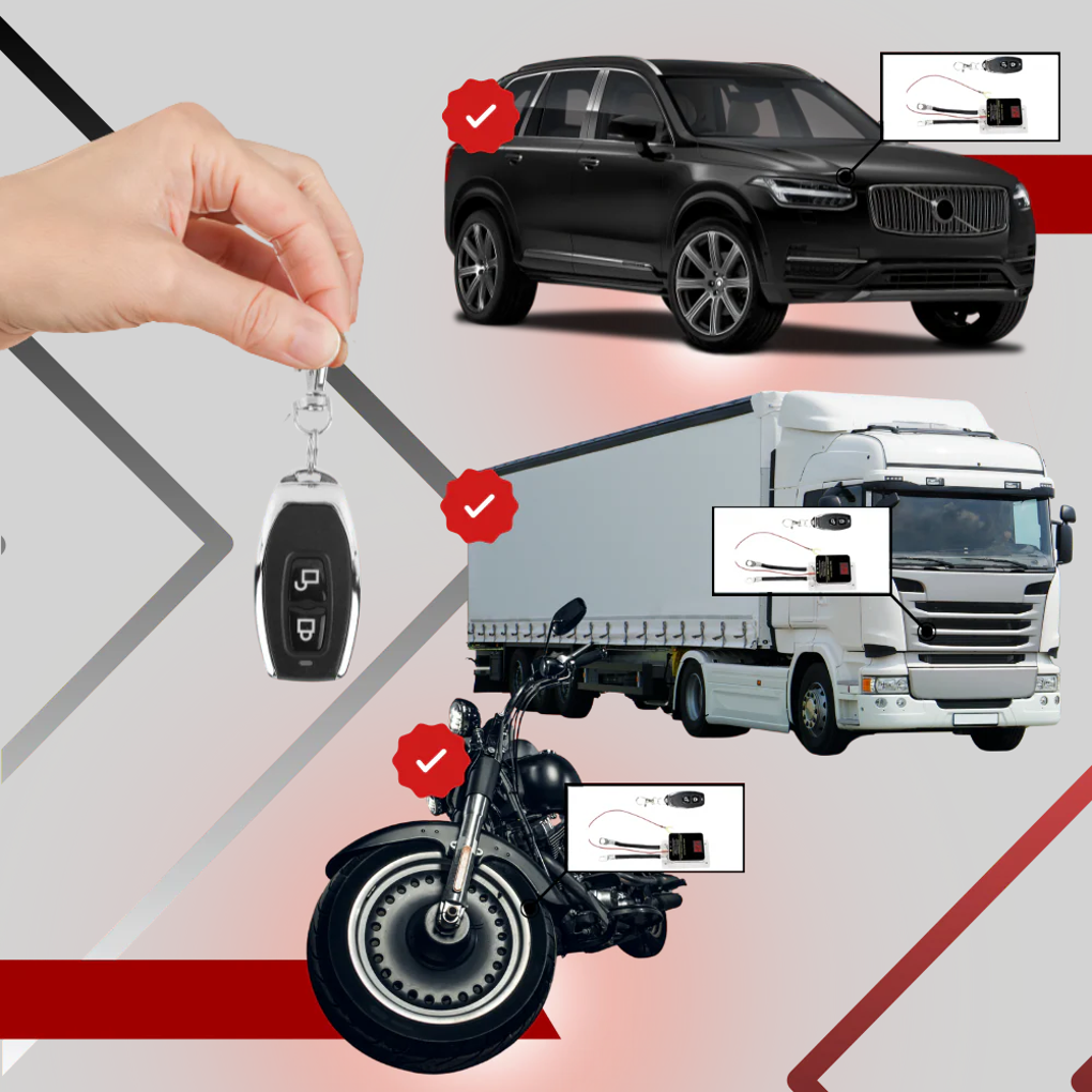 Easy install 12V vehicle battery kill switch, remote power cut-off for security.