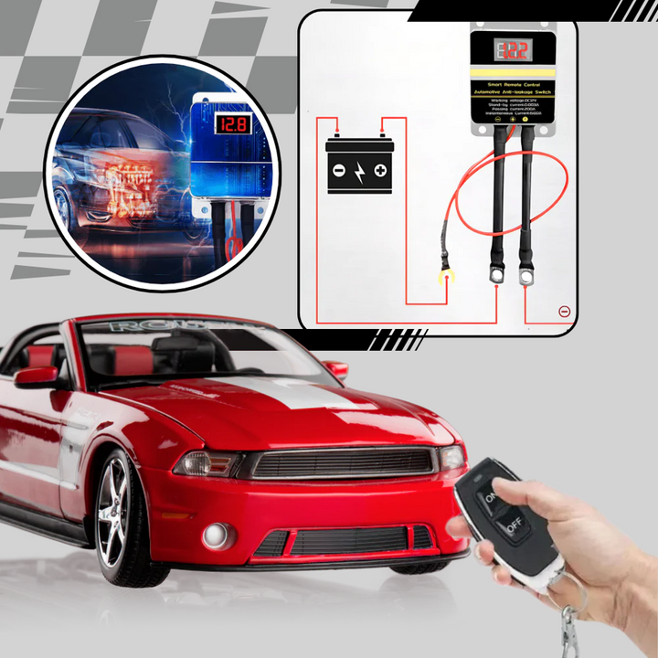 Anti-theft remote battery disconnect system, ideal for protecting cars, trucks, and RVs from theft and drain.