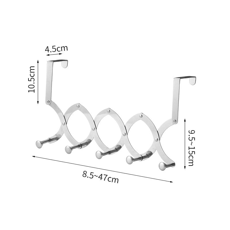 Close-up of the anti-scratch pads on the back of the retractable over-the-door metal hooks