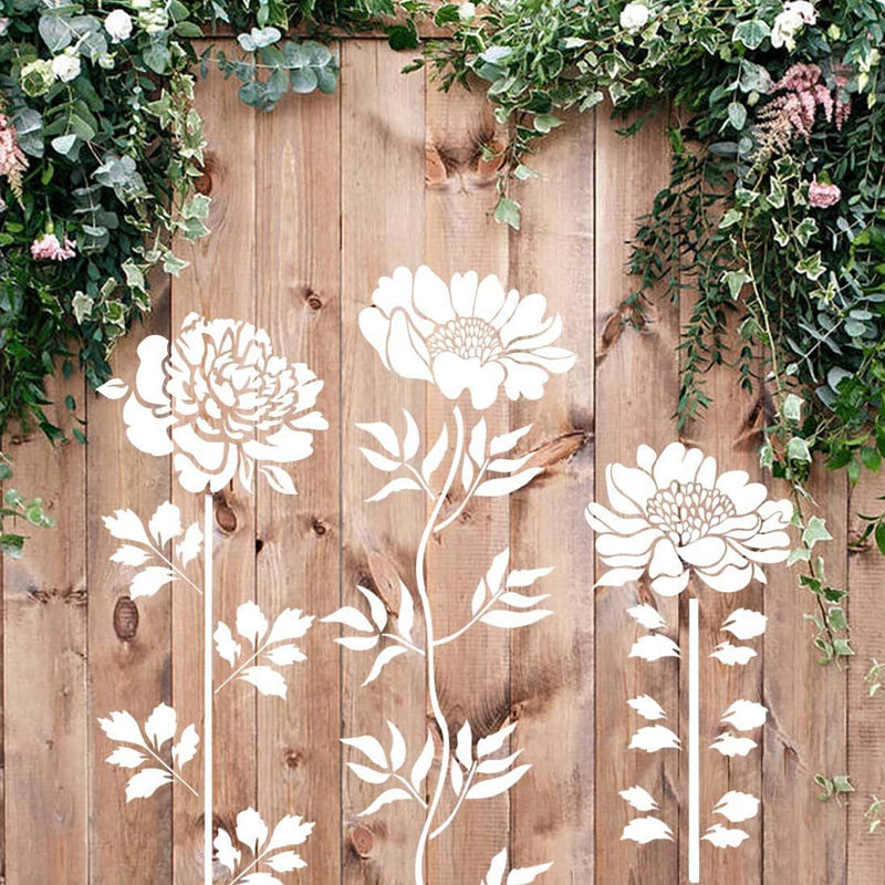 Reusable DIY Decorative Stencil Set for Walls & Crafts, floral design, multiple patterns