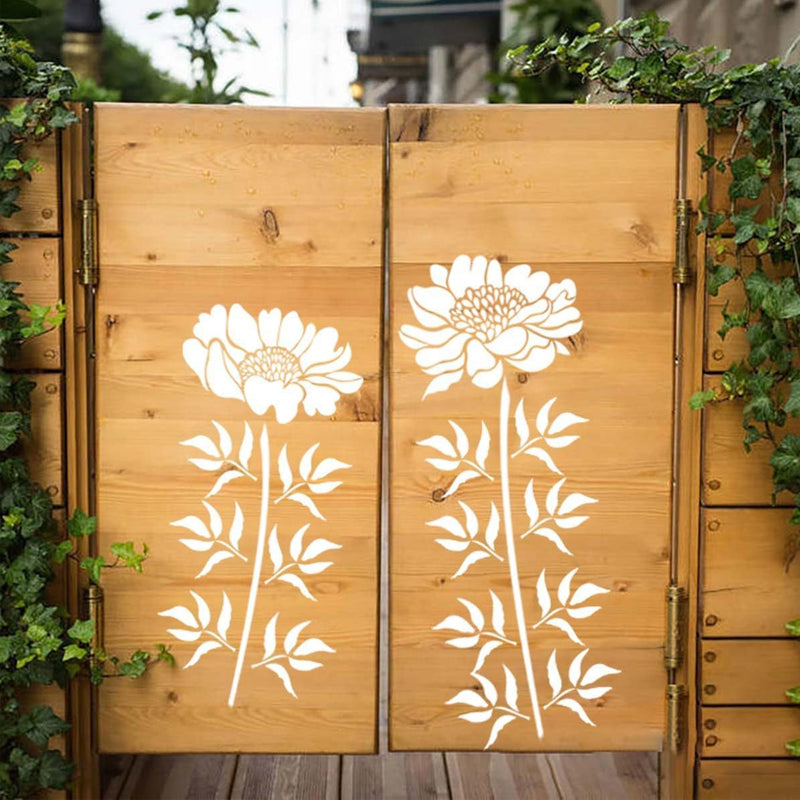 Close-up of a floral pattern stencil from the DIY Decorative Stencil Set for Walls & Crafts