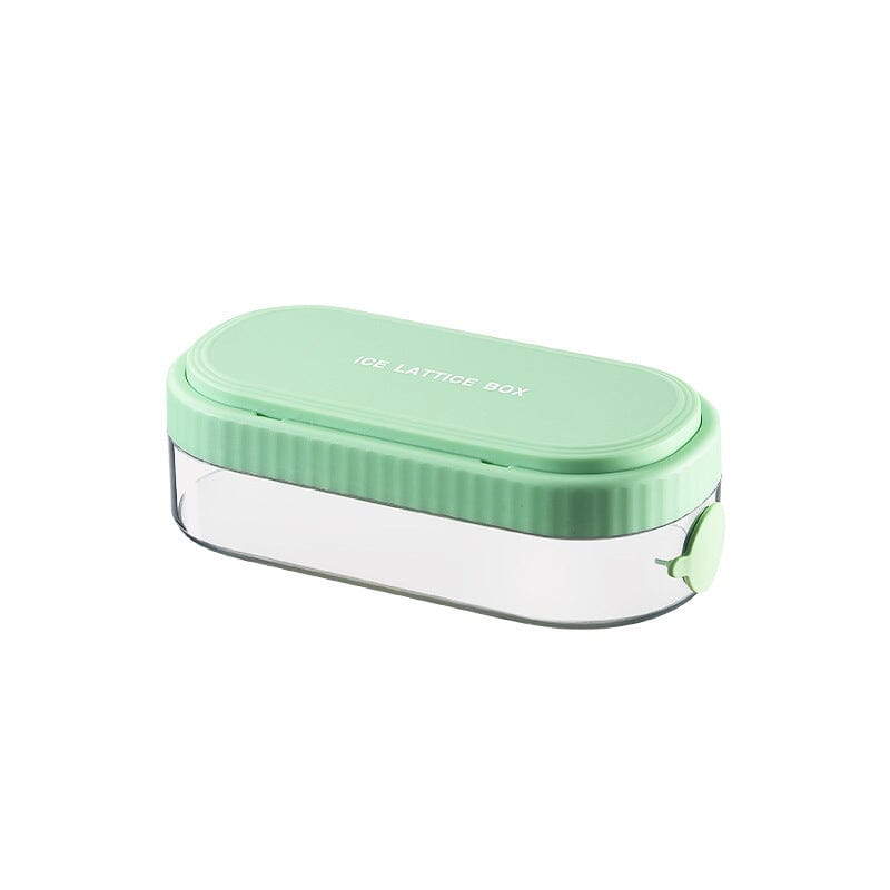 Diagram showing the quick-release mechanism of the ice cube tray, highlighting ease of use, kitchenware