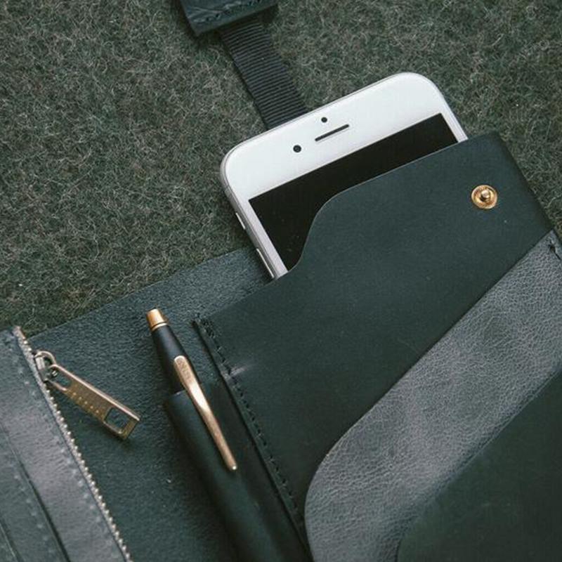 Premium RFID blocking leather card holder, thin and minimalist design