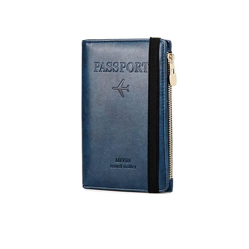 RFID protection black leather wallet, essential for safe travel