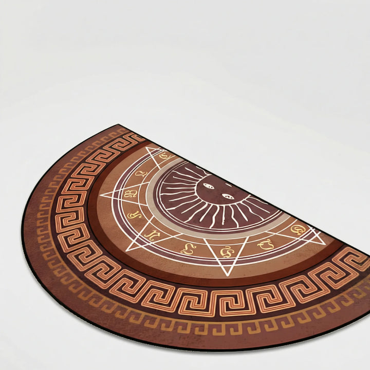Non-slip round mandala area rug, ideal floor covering for any room.