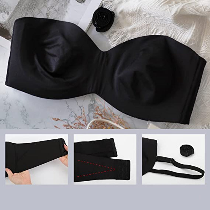 Invisible seamless bandeau bra for women, offering full support and a smooth look.