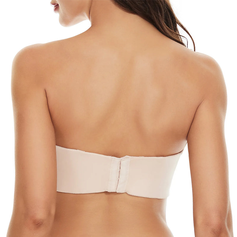 Multi-way seamless bandeau bra with full support, a versatile women's intimate piece.