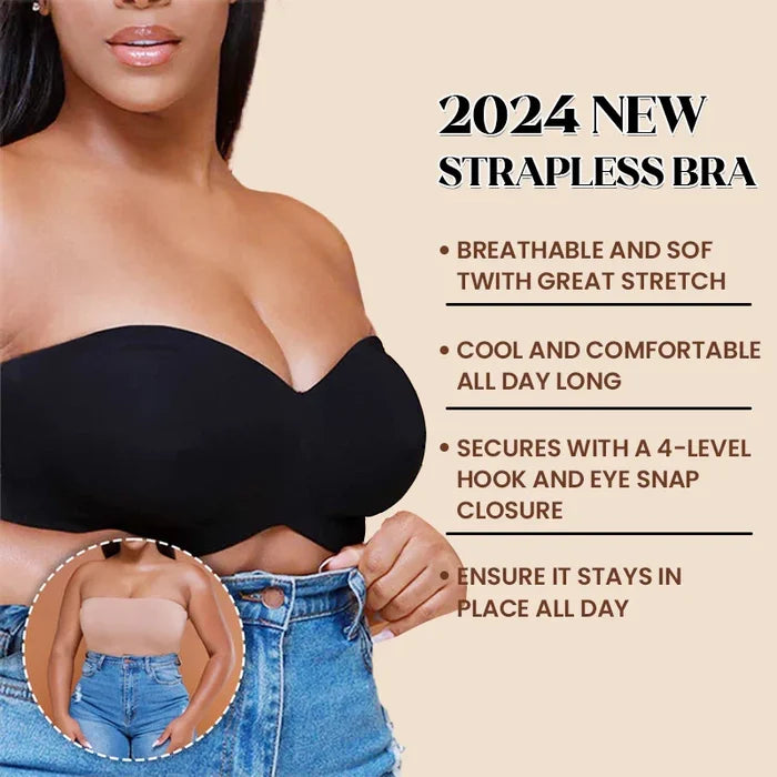Seamless bandeau bra for women with full support, designed for comfort and active lifestyles.