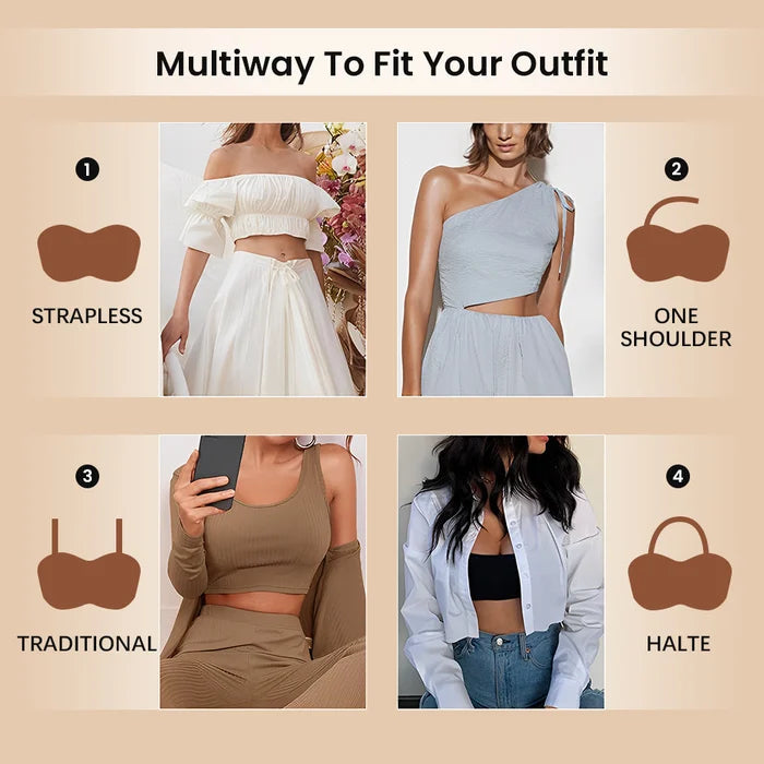 Soft seamless bandeau bra, full support design for women's everyday wear or activewear.