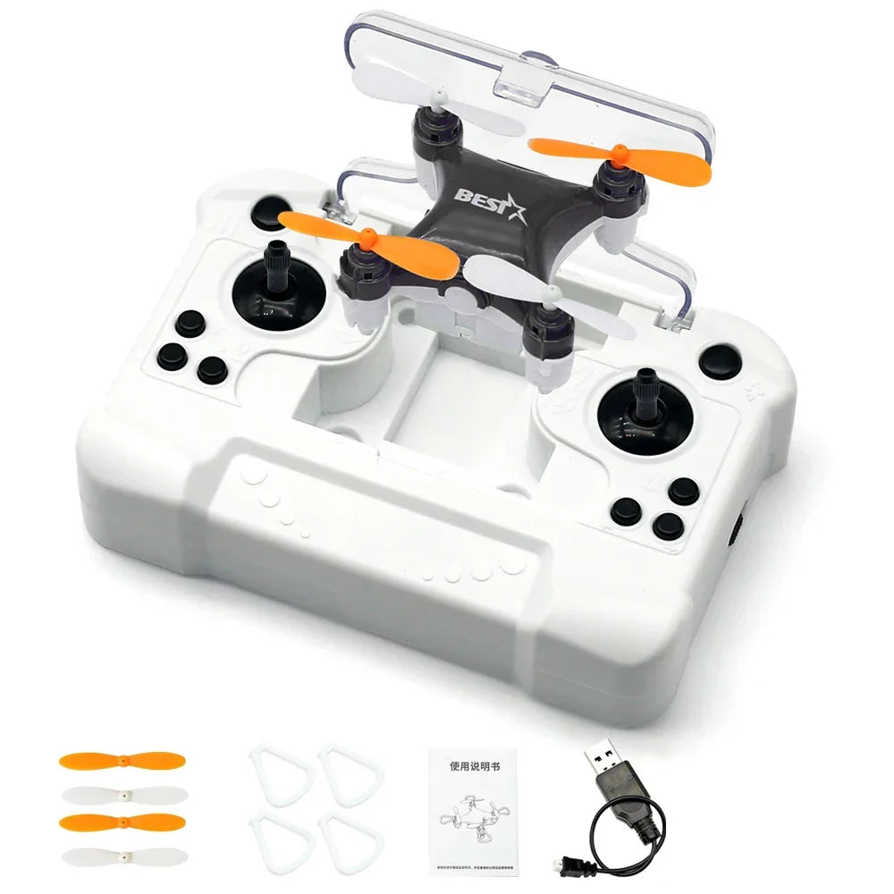 Kids playing with SkyPixie mini quadcopter drone, an easy-to-fly RC toy designed for indoor beginner flights.