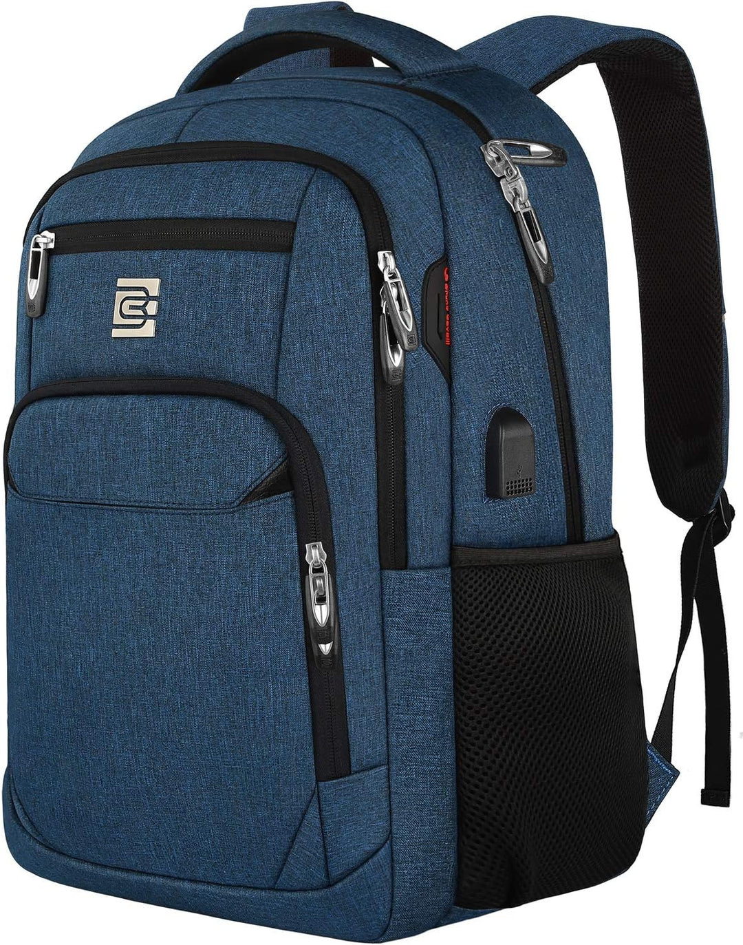 Side view of the unisex anti-theft laptop backpack, showing its sleek and compact design.