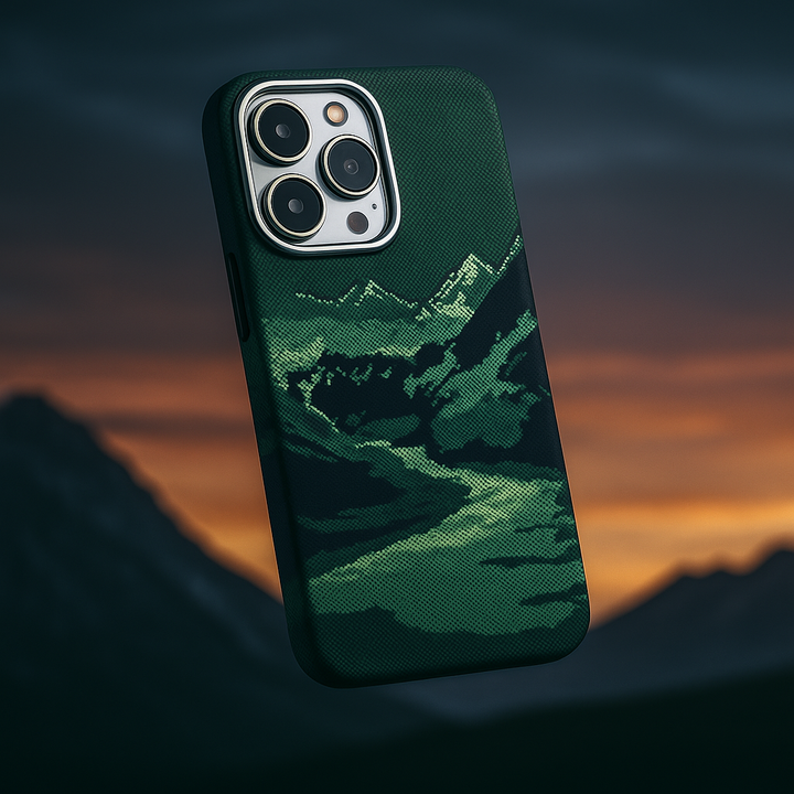 Slim canvas MagSafe compatible phone case for iPhone 15, offering magnetic attachment and protection.