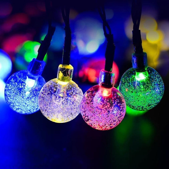 Close-up of waterproof LED string light wiring, durable for all outdoor conditions