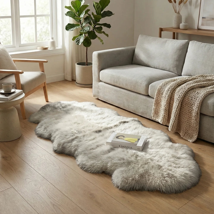 Soft bedroom area rug, non-slip and ultra plush, with a cloud-like feel and elegant waves for cozy decor.