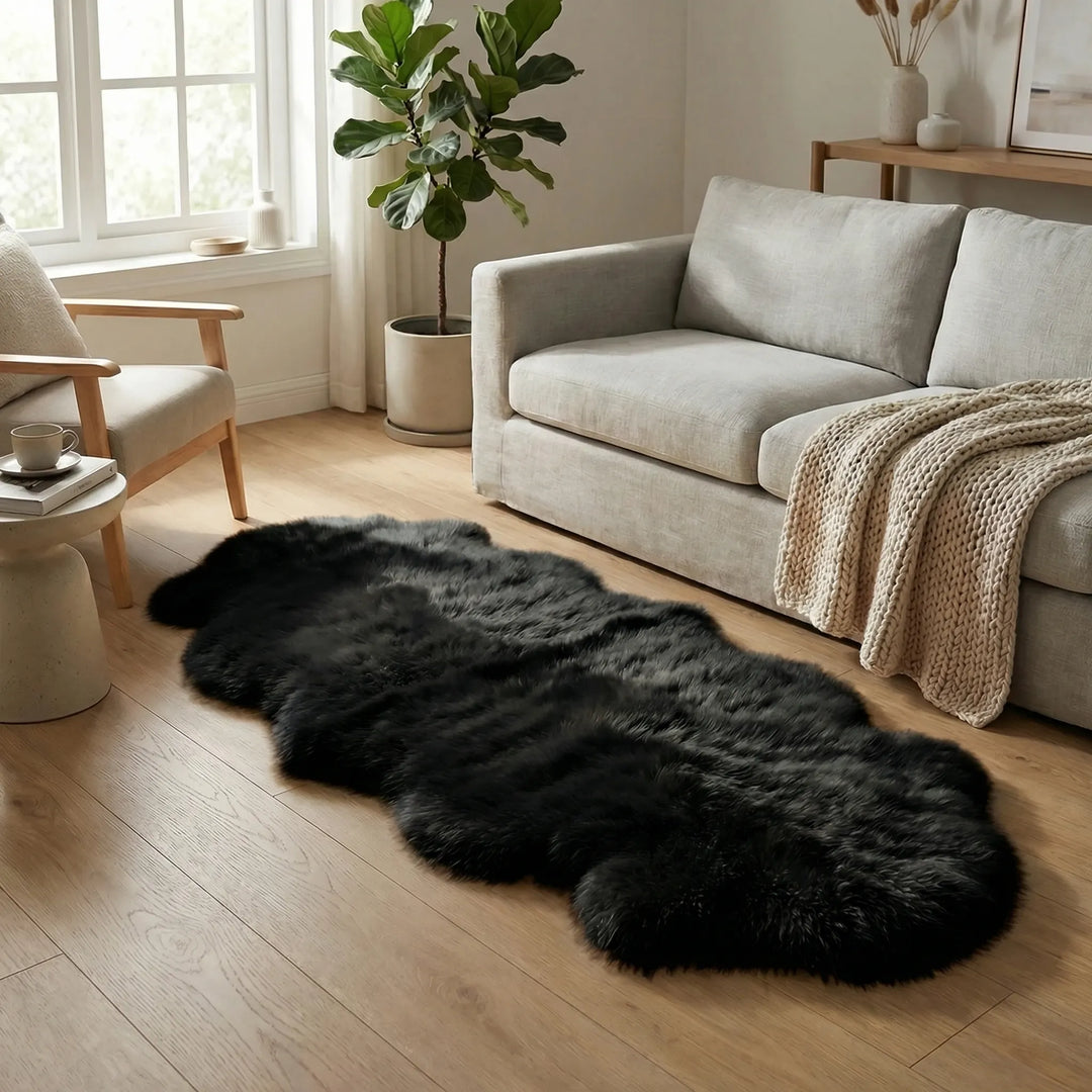 Luxurious cloud-soft area rug, ultra plush with a unique wavy design, perfect for living room or bedroom.
