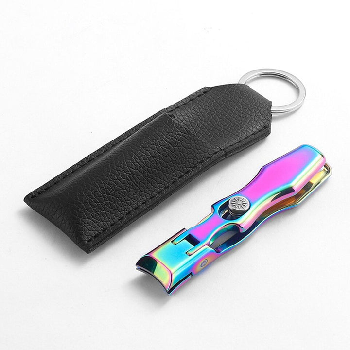 Angled shot of wide jaw nail clippers, highlighting the sharp blades designed for thick, dense toenails and fingernails