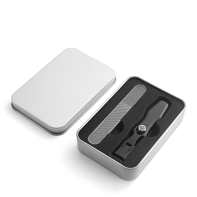 Wide jaw nail clippers with a satin finish, emphasizing their ultra-sharp performance for thick nail care and hygiene