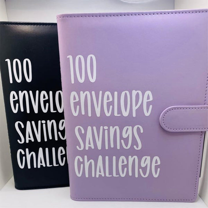 Open 100 Envelope Challenge Binder showing numbered slots for easy money saving and tracking