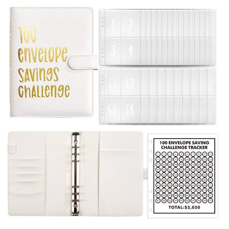 Opened 100 Envelopes Money Saving Challenge Kit showing its capacity, for ample savings