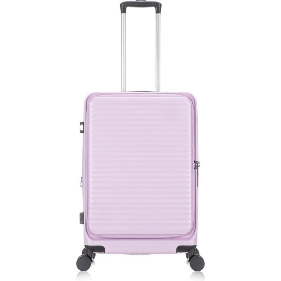Expandable hardshell travel set, 2 suitcases with dedicated laptop compartment & smooth spinner wheels.