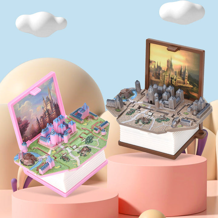 Collection of 3D Pop-Up Book Keychains featuring various pop-up scenes, great for fidgeting