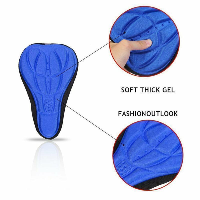 Black 3D silicone bike saddle cover, universal fit for comfort on mountain or road bikes