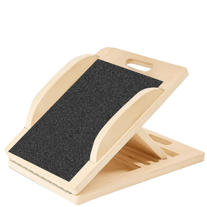 High-quality natural wood balance board, adjustable for challenging workouts and rehab