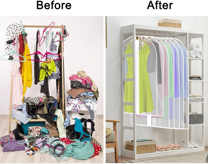 Durable 71-inch wedding dress bag & suit protector. Extra-long for safe formalwear storage.