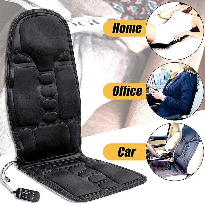 Comfortable massage chair pad for home use, featuring heated back & neck massage for ultimate relaxation.