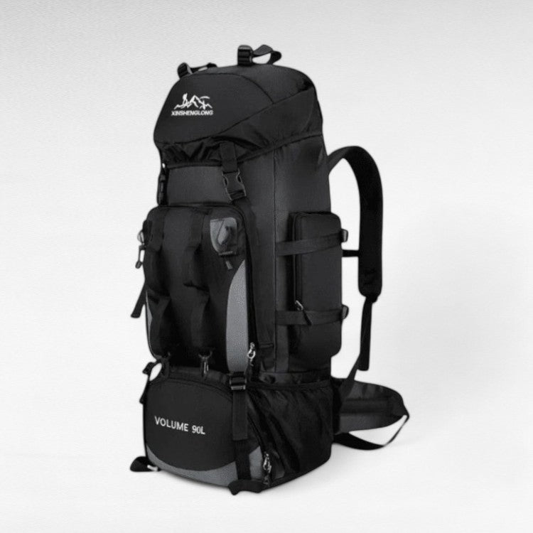 Spacious interior of a 90L waterproof hiking backpack, designed for efficient organization of gear.