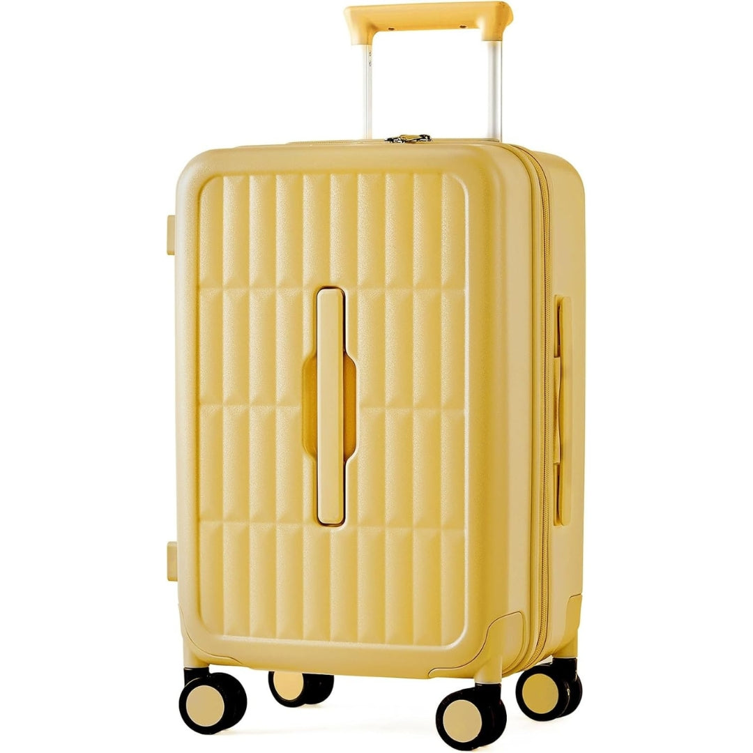 Sleek hardshell 20" carry-on suitcase, airline-approved for stress-free travel.